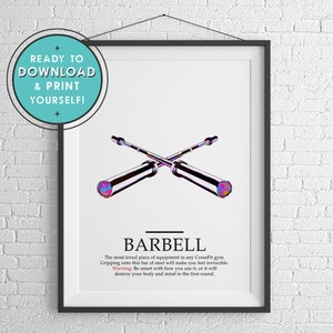 Barbell Crossfit Artwork Printable for you to Download and Print Today