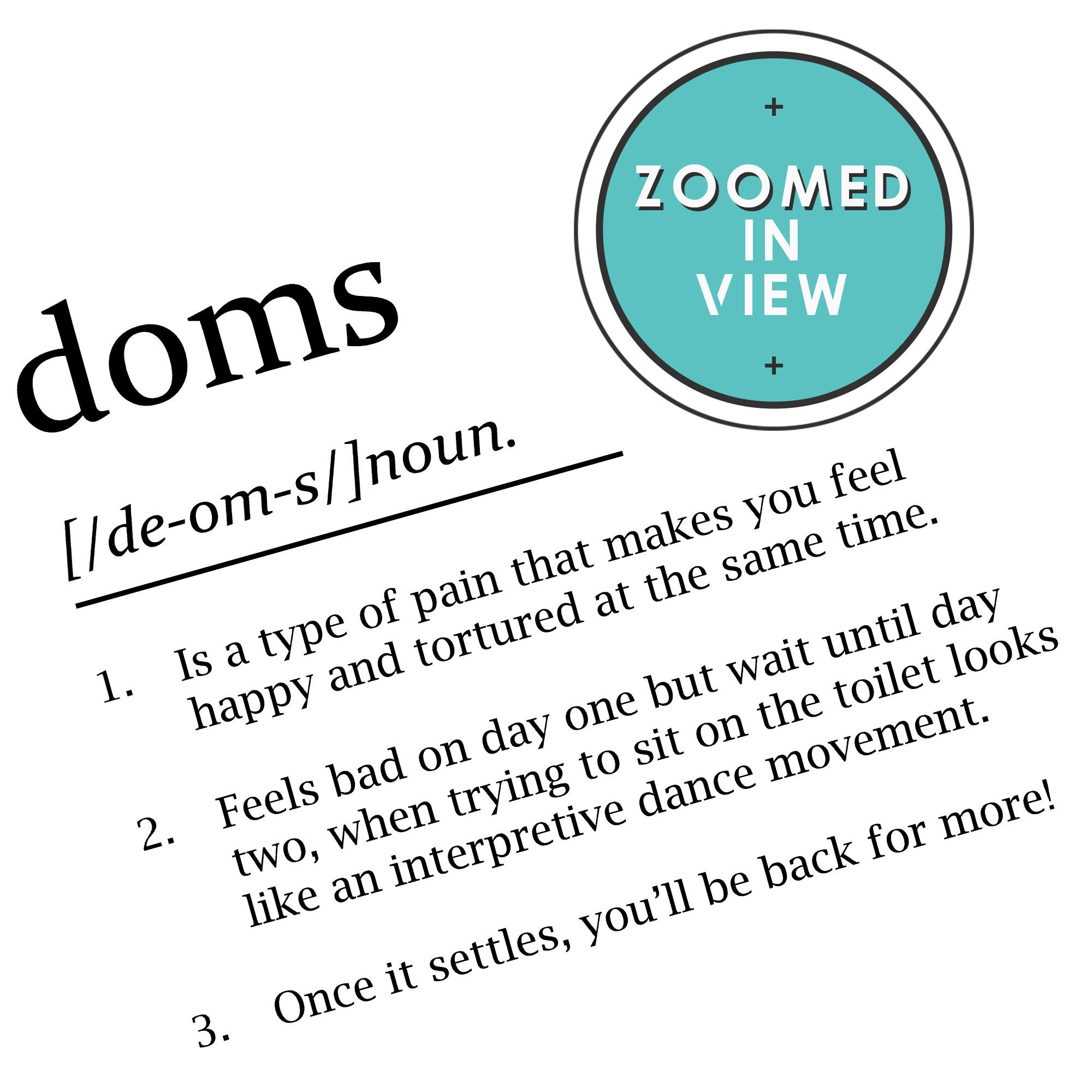 DOMS Definition Printable for You to Download and Print Today - Etsy