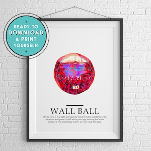 Wall Ball Crossfit Artwork Printable for you to Download and Print Today