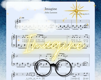 ピアノ楽譜 - ジョン・レノンの「イマジン」 - ピアノ - デジタル