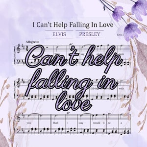 Can&#39;t Help Falling in Love Easy Piano for Beginner Levels Printable Sheet Music PDF plus MP3 Format for Listening