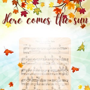 Here Comes the Sun Easy Piano Sheet Music for All Levels Guitar Chords Printable PDF + MP3 files included