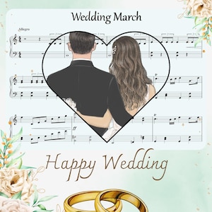 Wedding March Sheet Music Easy Piano for Beginner levels Printable PDF plus MP3 Format for Listening
