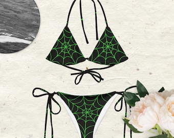 Bikini de hilo reciclado con estampado integral - Spidey Time
