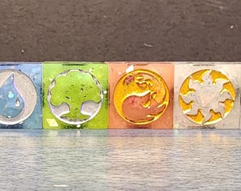 Mana Dice - 6 Handmade 16mm Sharp-edged d6 Dice Compatible With MtG