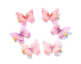 Colorful Butterfly Clip Set for Girls Hair, 3D Purple Butterflies Accessories