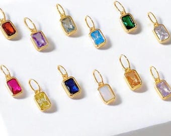 14k Gold Vermeil Birthstone Charm: Personalized Pendant Necklace & Bracelet