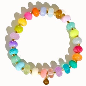 Bracelet de perles de pierres précieuses mélangées colorées, perles rondelles d&#39;opale arc-en-ciel, bijoux significatifs : le bracelet de fruits juteux