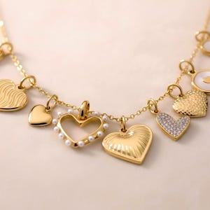 14K Gold Heart Charm – Personalized Jewelry, Dainty Pendant for Necklace or Bracelet, Custom Initial