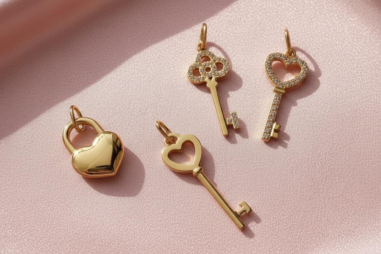 Heart Key Pendant - Etsy