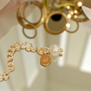 Sierlijke zoetwaterparelketting: 14k gouden vermeilketting, bruidssieraden afbeelding 5