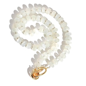 Moonstone Knotted Necklace,  Semi Precious Gemstone Necklace,  Boho Chic & Anthropologie