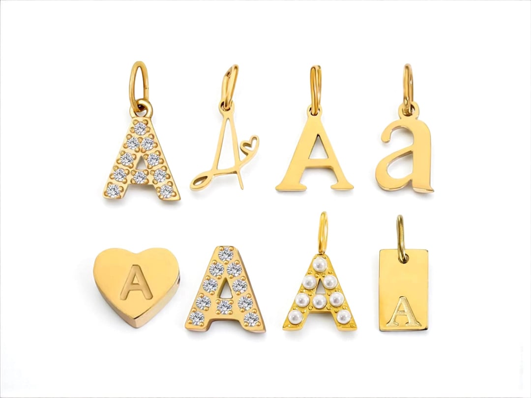 14K Gold Initial Charm Personalized Letter Pendant For Necklace Or 14k-gold-initial-charm-personalized-letter-pendant-for-necklace-or