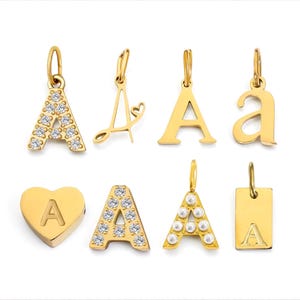 14K Gold Initial Charm: Personalized Letter Pendant for Necklace or Bracelet