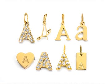 14K Gold Initial Charm: Personalized Letter Pendant for Necklace or Bracelet