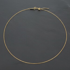 14k gold chain threader necklace with delicate bar needle. minimalist jewelry for her.