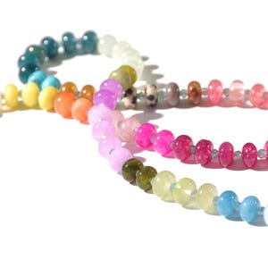 A rainbow multi-gemstone necklace from natural semi precious gemstones and apatite beads.  This necklace is sure to add a pop of color to any outfit