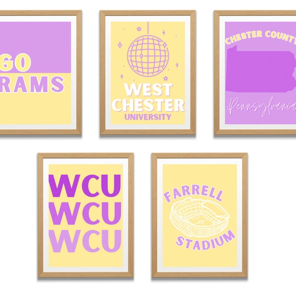 West Chester University Dorm Wall Prints- Purple and Yellow