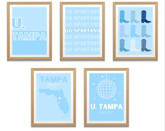 University of Tampa Dorm Wall Prints- Blue