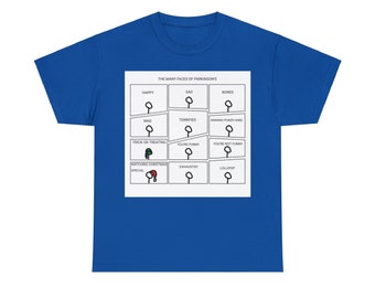 Many Faces of Parkinson's Unisex Heavy Cotton Tee