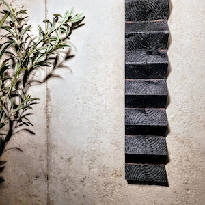 Shou sugi ban modern wood wall art // yakisugi charred wood // living room decor // bedroom decor // wall art for home // Custom made