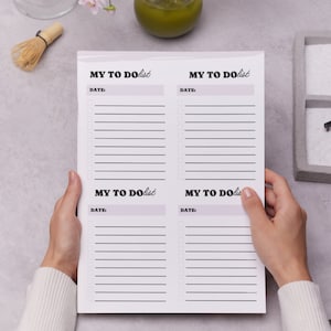 Printable Daily To-Do List & Planner - Boost Productivity, Manage ADHD, Organize Work Tasks, Calendars - Instant Download, School/Work/Home