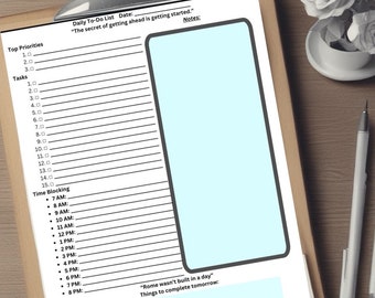 Printable Daily To-Do List Planner – Productivity Template (Instant Download)