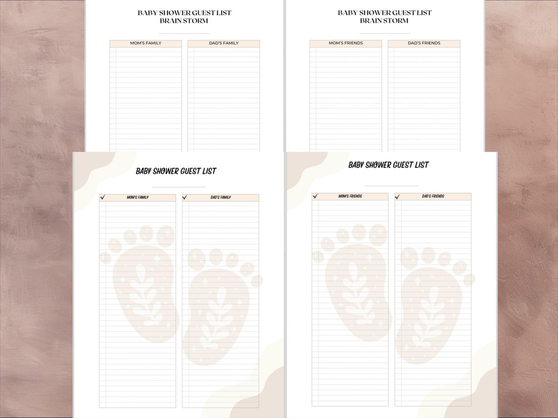 Ultimate Baby Shower Guest List Pack - Stress-free Party Planning ...