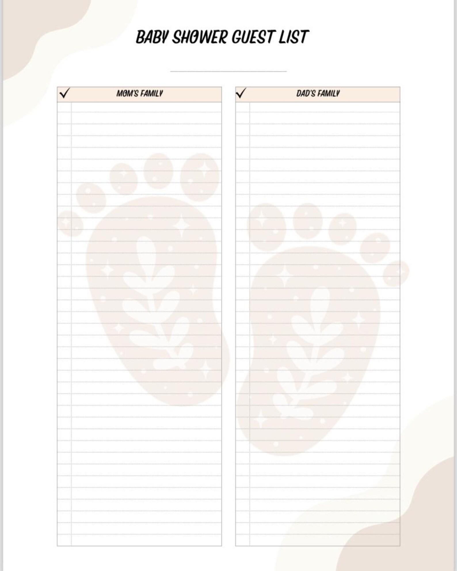 Ultimate Baby Shower Guest List Pack - Stress-free Party Planning ...