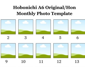 Hobonichi Monthly Photo Template - A6 Original/Hon Size