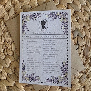 Personalised Regencycore Birthday Card – Society Paper, Period Drama