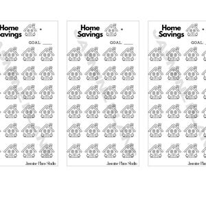 Home Savings Tracker | A6 Printable Savings Challenge | Cash Stuffing Savings Challenge