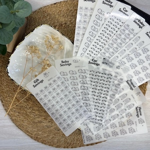 Savings Trackers – Matte Vellum or Glossy Cardstock | A6 Reusable | Physical Product