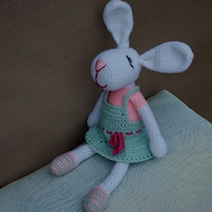 crochet bunny rabbit soft doll toy