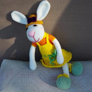 Handmade Crochet Bunny Stuffed Animal - Amigurumi Plush Toy - Cute Gift for Kids & Bunny Lovers
