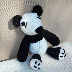 Handmade Crochet Panda Stuffed Animal: 15-inch Nursery Decor