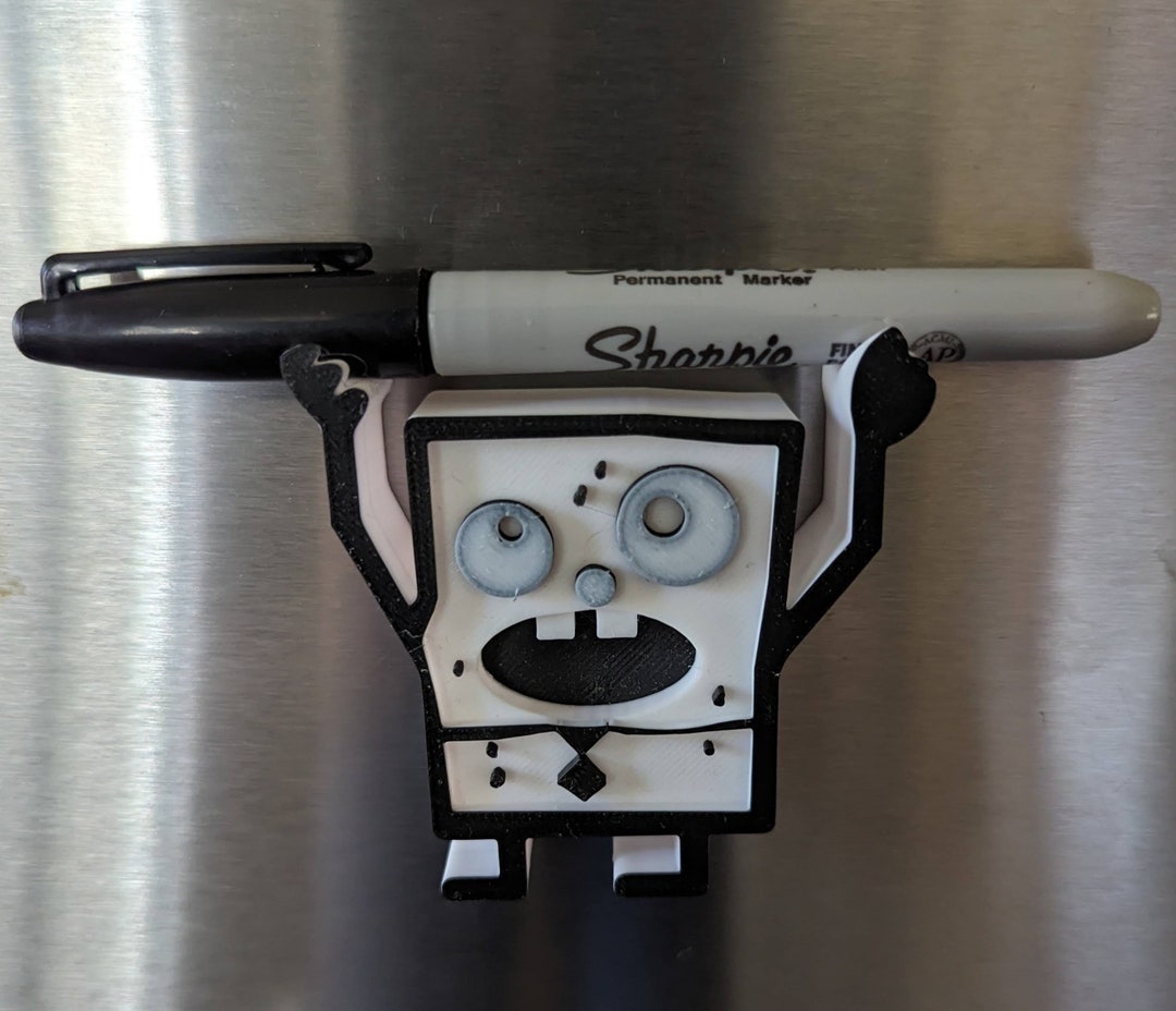 Doodlebob Pen Holder Magnet, Spongebob, 3D Printed Pencil Holder, Me Hoy Minoy, Desk Decoration ...