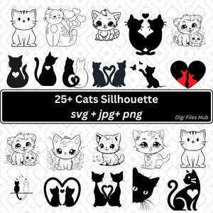 Cute Cat SVG, Nerd Cat SVG, Cat with glasses Svg, Funny Cat Svg, Cat Svg Bundle, Layered Cat Svg, Cat Cartoon Bundle SVG For Cut file