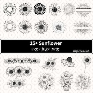 Bundle svg tournesol, tournesol svg, svg citations tournesol, fichiers Svg pour Cricut, fichier de coupe