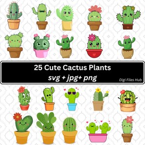 Cactus SVG, Cactus Svg-bundel, Cactus gesneden bestand, Cactus Svg-bestanden voor Cricut, bonte cactus, sappige Svg, Cactus Clipart