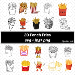 FRENCH FRIES SVG Bundle, Crisps Svg, Food Svg Bundle, Food Svg, Instant Download, French Fries Svg, Small Fry Fries Svg, Fries Svg, Cricut
