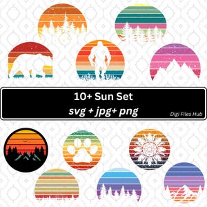 SUNSET SVG, PNG, Jpg Bundle,Sunset background clipart Png, Sublimation sunset png files,digital download