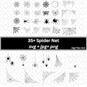 SPIDER NET SVG, Spider Web Bundle Svg, Spider Web Clipart, Spider Web Cut Files For Cricut, Spider Web Vector