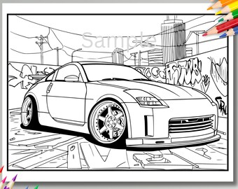 クラシック JDM カーぬりえブック Vol. 2 | 全年齢向けの 50 枚の日本