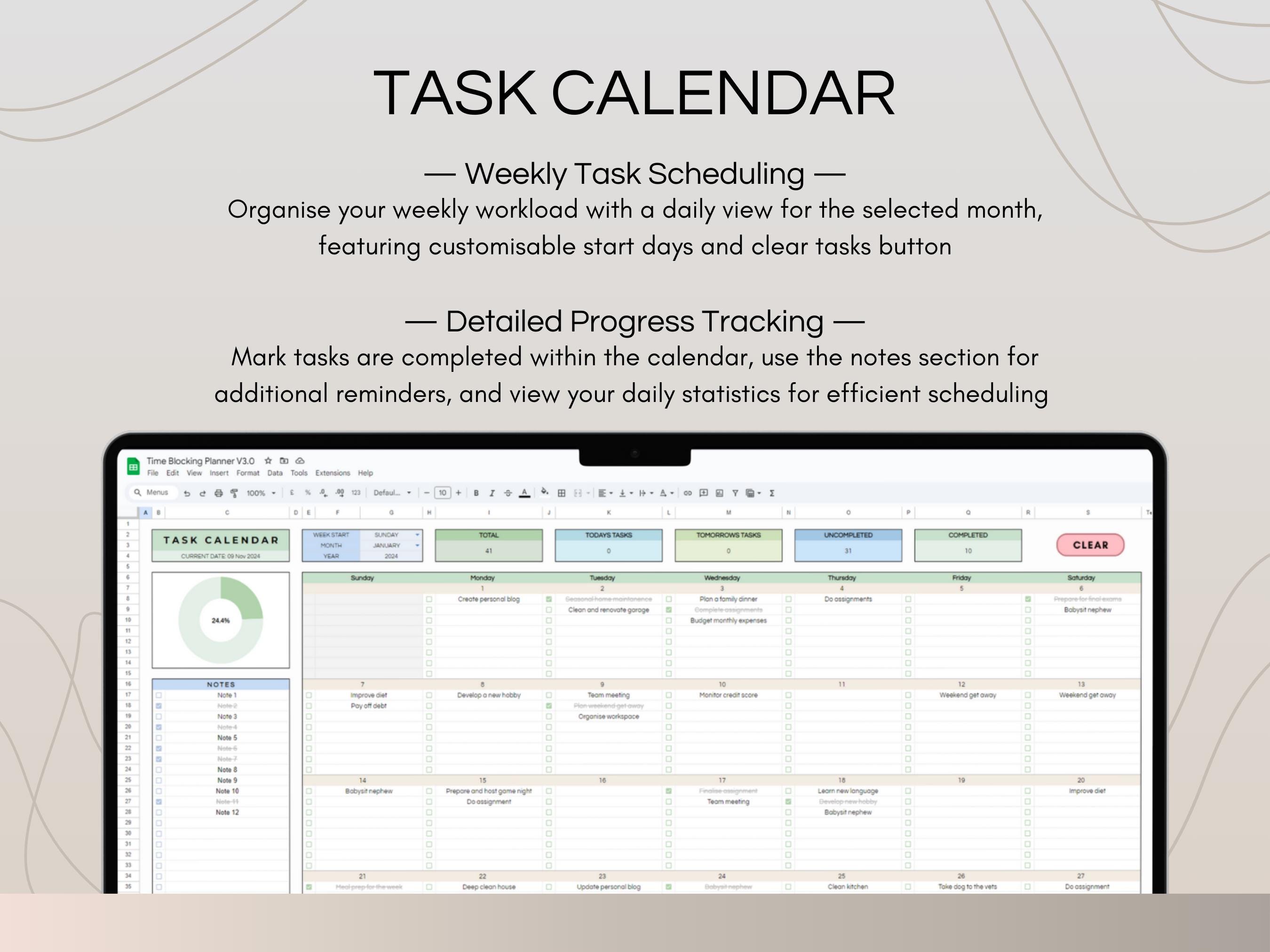 Weekly Time Blocking Planner Spreadsheet, Daily Timeboxing To-do List ...