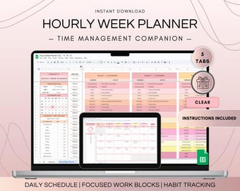 Weekly Time Blocking To-Do List Spreadsheet, Google Sheets Daily Task Manager Productivity Tool, Time Management Day Blocking Task Tracker