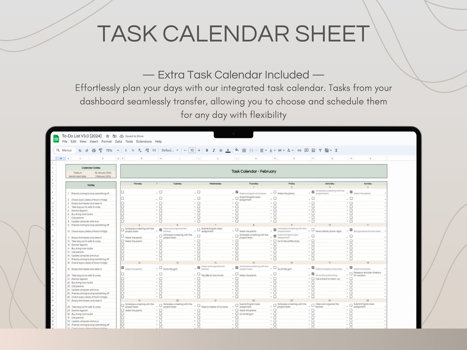 Task Scheduler Spreadsheet Template, Project Tracking Software ...