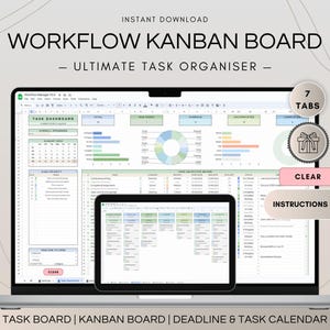 Kanban Board and To Do List Spreadsheet, Task Priority Tracker Template, Google Sheets Project Management Kanban Tool, Activity Tracker List