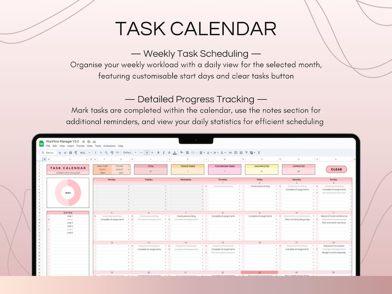 Multi Tasker Template Multi Project Management Dashboard and Activity Tracker Spreadsheet ...