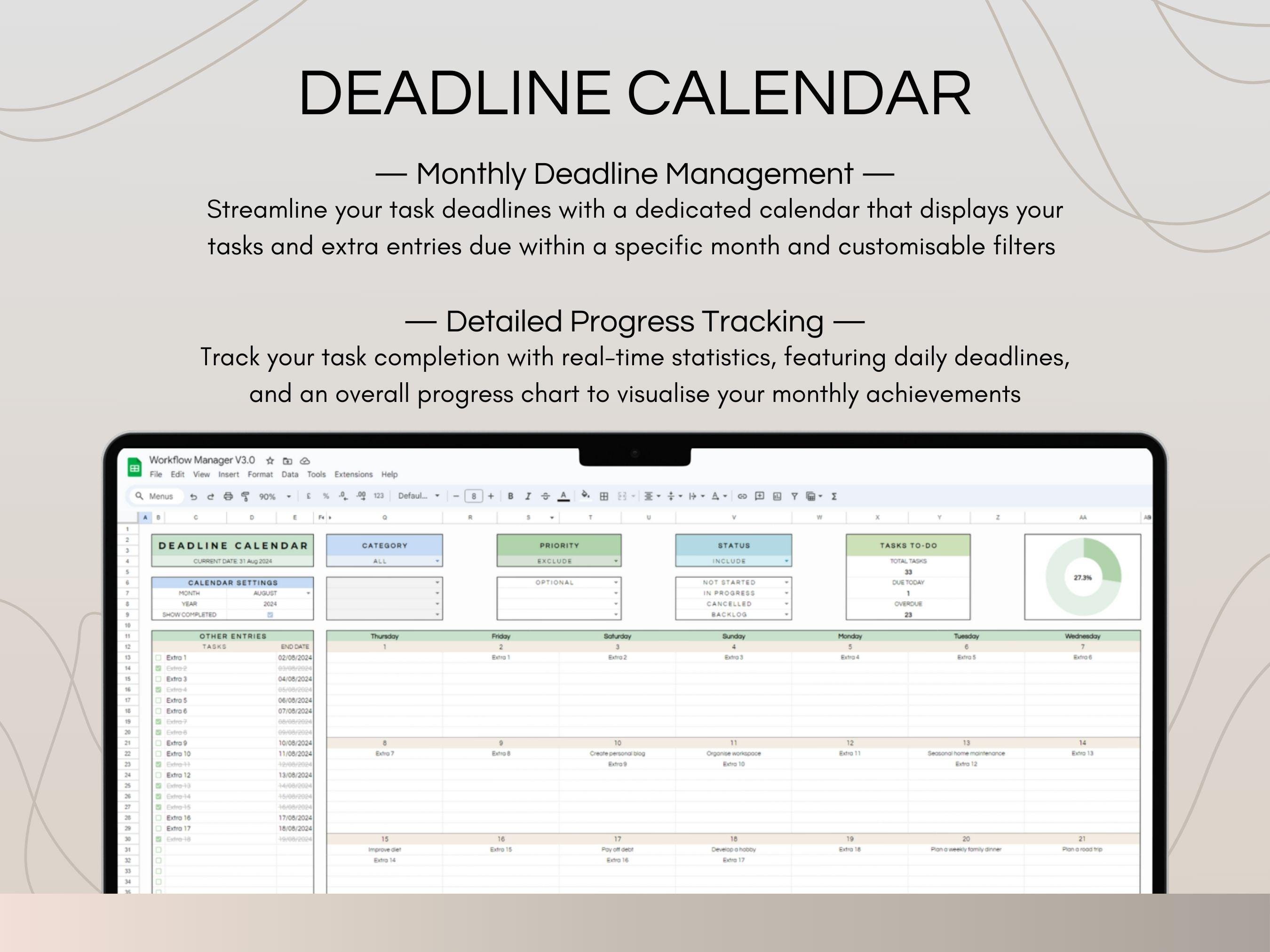 To Do List and Task Tracker Spreadsheet Template, Multi Project Manager ...